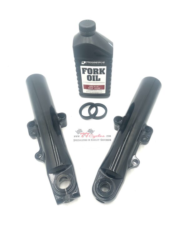 77 Cycles 49mm Dual Disk OEM# G5H3-00 Gloss Black Powder Coated Fork Lowers, Sliders, Legs