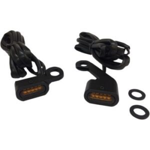 DRAG SPECIALTIES LED Handlebar Marker Lights - Black/Amber 2040-2142