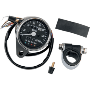 DRAG SPECIALTIES 2.4" Mini Mechanical Speedometer with LED Indicators 2210-0210