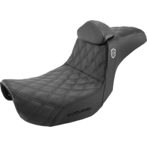 SADDLEMEN Pro Series SDC Performance Grip Seat - with Backrest - Lattice Stitch/Lumbar Gripper - FLD/FXD '06-'17 SC80604DBKRT