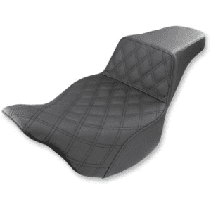 SADDLEMEN Step-Up Seat — Front Lattice Stitch - Black - FL '08-'23 808-07B-172