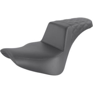 SADDLEMEN Step-Up Seat — Rear Lattice Stitch - Black 818-33-173