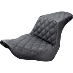 SADDLEMEN Step-Up Seat — Full Lattice Stitch - Black 818-29-175