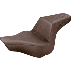 SADDLEMEN Step-Up Seat — Rear Lattice Stitch - Brown - FXSB 813-27-173BR