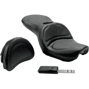 SADDLEMEN Explorer™ Seat - With Backrest - Stitched - Black - FXD '04-'05 804-04-0301