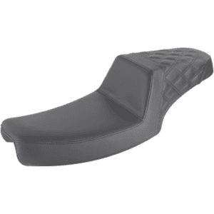 SADDLEMEN Step-Up Seat — Rear Lattice Stitch - Black - FXD