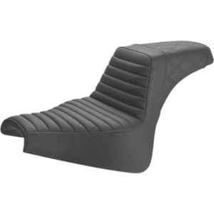 SADDLEMEN Step-Up Seat — Rear Lattice Stitch/Front Tuck-n-Roll - Black 818-28-176