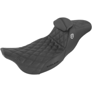 SADDLEMEN Pro Series SDC Performance Grip Seat - with Backrest - Lattice Stitch/Lumbar Gripper - FL '08-'23 SC80807DBRT