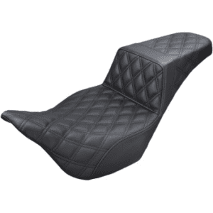 SADDLEMEN Step-Up Seat — Full Lattice Stitch - Black - '08-'23 FL 808-07B-175