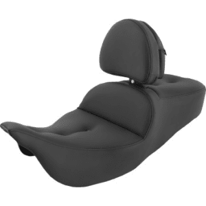 SADDLEMEN Pillow-Top Roadsofa™ Seat - with Backrest - Black - FLH/FLT '08-'23 808-07B-181BR