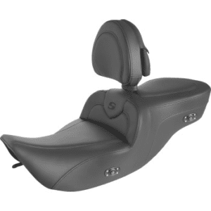 SADDLEMEN Heated RoadSofa™ Seat - With Backrest - Black W/Black Stitching 897-06-187BRHCT