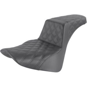 SADDLEMEN Step-Up Seat — Full Lattice Stitch - Black 818-33-175