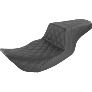 SADDLEMEN Step-Up Seat — Full Lattice Stitch - Black - FLHR/FLHX 897-06-175