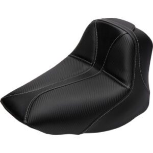 SADDLEMEN Dominator Solo Seat - w/o Backrest - Black w/ Gray Stitching - FLSTC/N '06-'17 806-15-0042