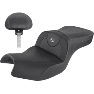 SADDLEMEN Roadsofa™ Carbon Fiber Seat - Includes Backrest - Black - Indian I20-06-185BR